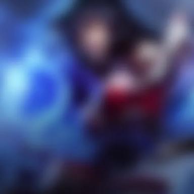 Blurred background image of Ahri